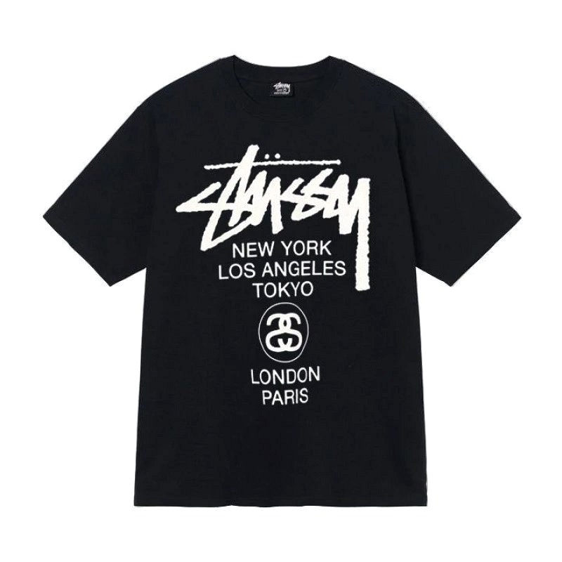 Stussy Letter-Print Black T-Shirt Review: 250–300 gsm Cotton, Tested in Rotterdam